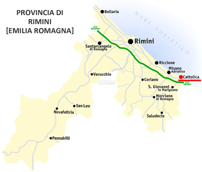 Cartina: Cattolica, provincia di Rimini