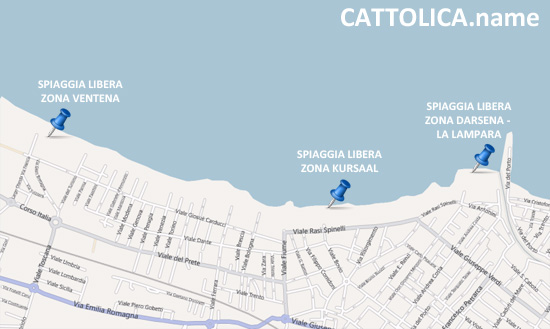 Spiaggia Libera Cattolica - mappa cartina piantina